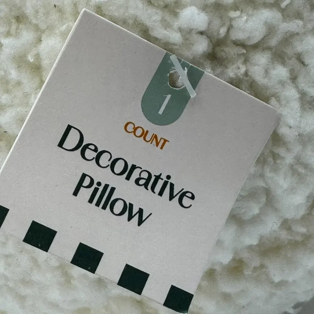 Target Decorative Ball Pillow 9” White Faux Fur Ball‎ Throw Accent NEW